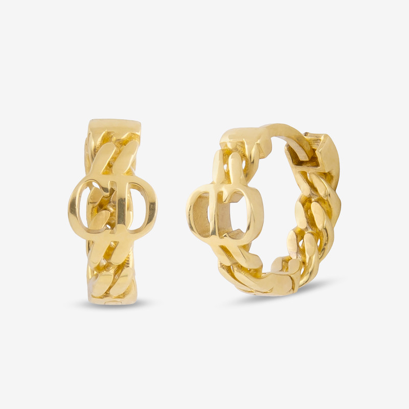 گوشواره حلقه‌ای طلا 18 عیار زنانه گلدم مدل E253007