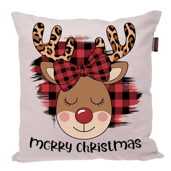 کوسن پاد آفرین مدل کریسمس مبارک طرح عروسکی گوزن کد PK30361