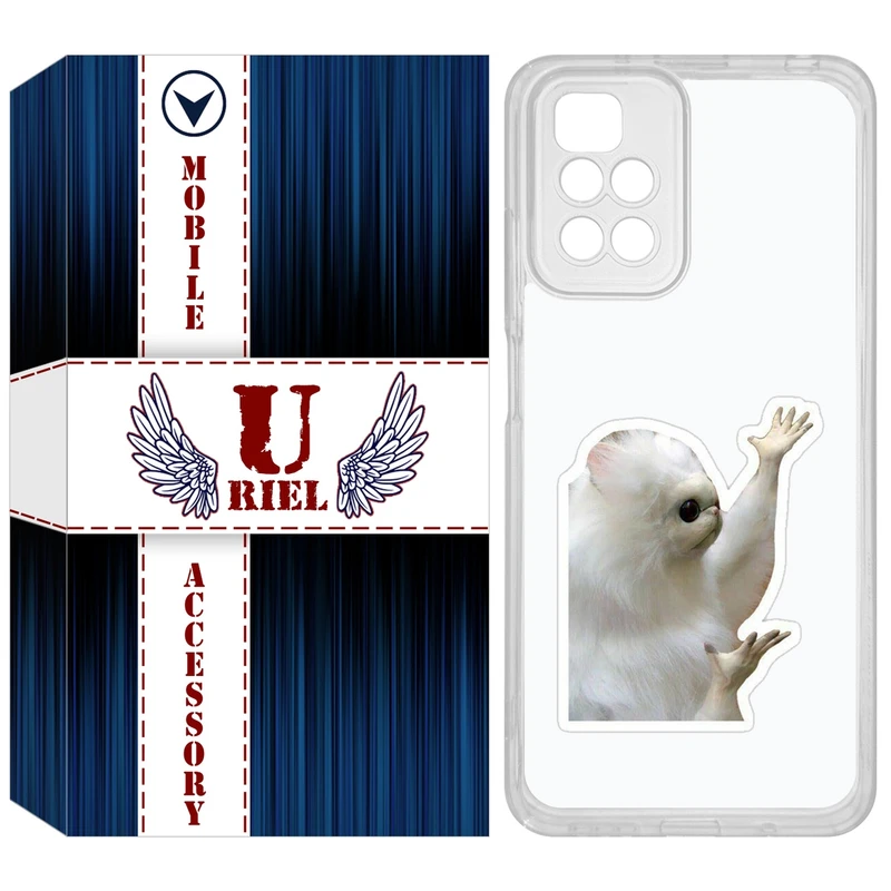 کاور یوریل مدل Clear کد 89 طرح میمون سفید مناسب برای گوشی موبایل شیائومی Redmi 10 / 10 Prime