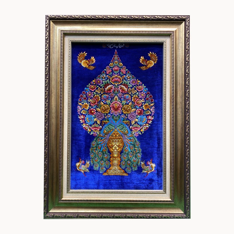 تابلو فرش دستباف طرح طاووس کد ۲۱۴۲۳۸۶۷