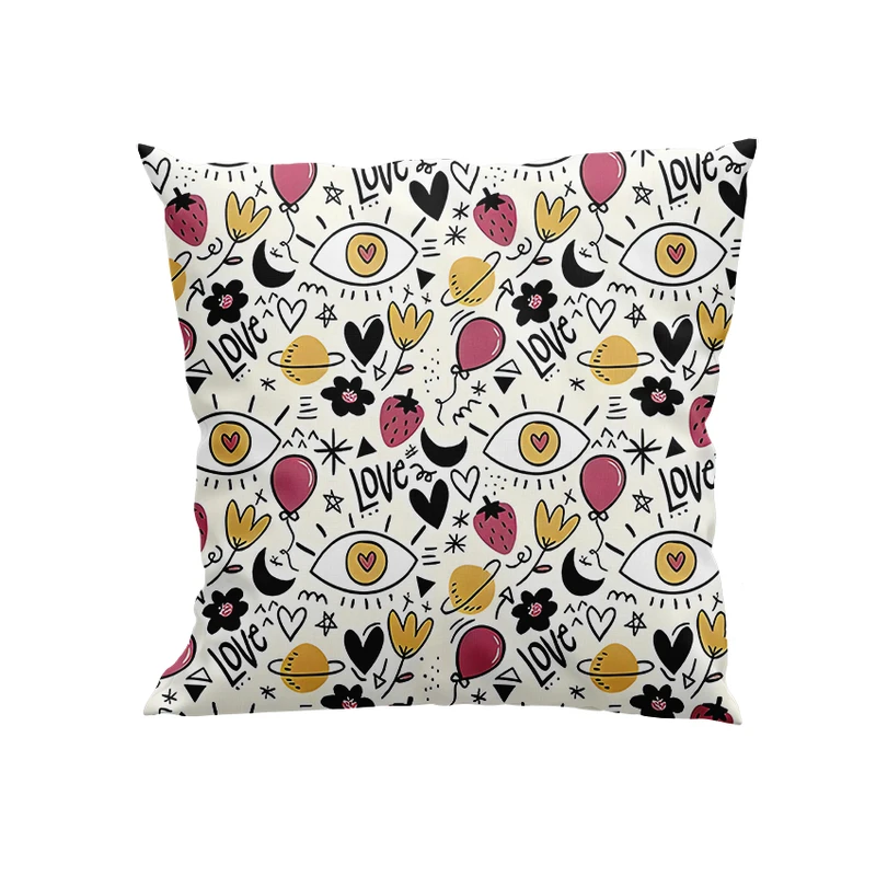 کوسن پاد آفرین مدل گل و بادکنک کد DKK1328 سایز 30*30 سانتی متر