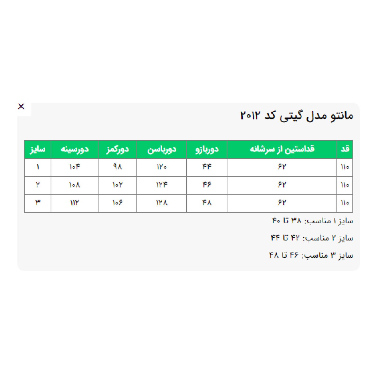 مانتو زنانه السانا مدل گیتی کد 201253 -  - 9