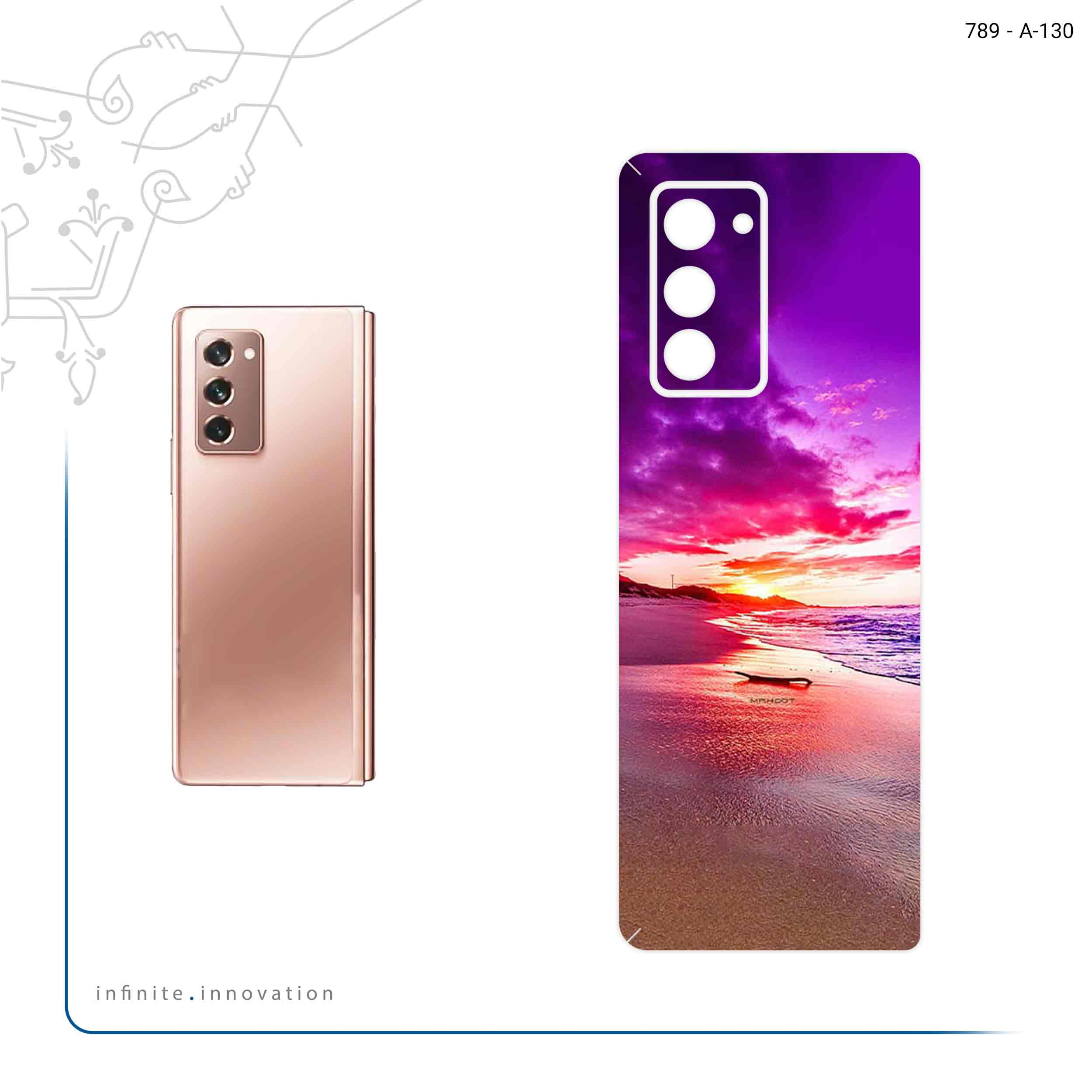 برچسب پوششی ماهوت مدل Sunset مناسب برای گوشی موبایل سامسونگ Galaxy Z FOLD 2