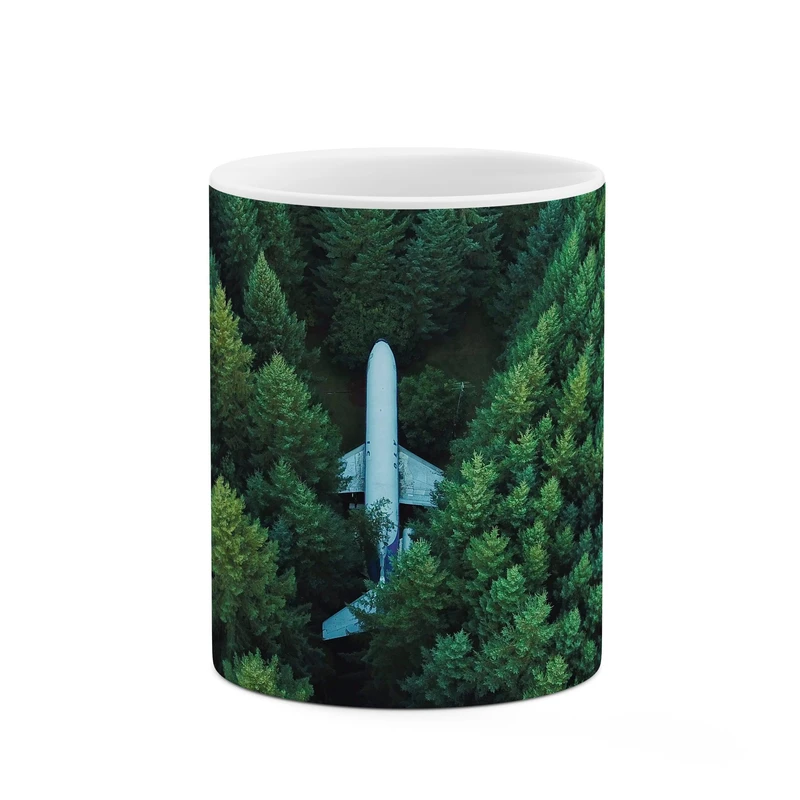 ماگ کاکتی طرح هواپیما در جنگل کد mgp11384