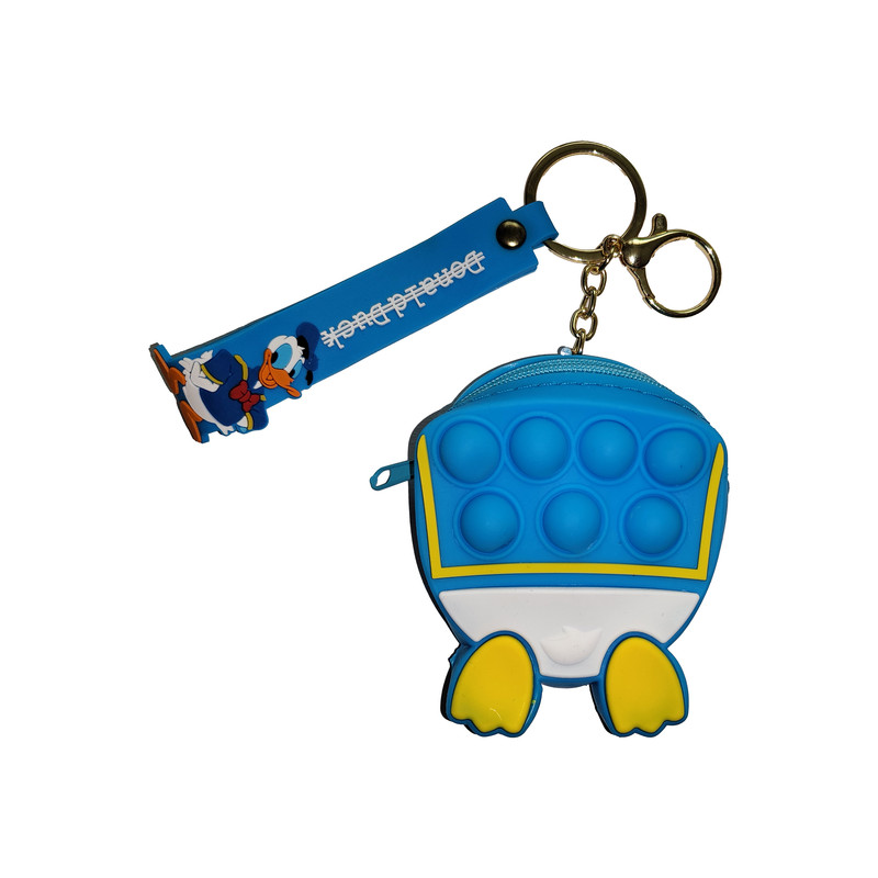 جاکلیدی دخترانه مدل سیلیکونی کیف پاپیت دار طرح اردک جاکلیدی دخترانه مدل سیلیکونی کیف پاپیت دار طرح اردک