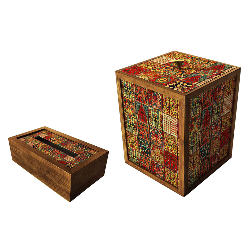 ست سطل و جای دستمال کاغذی مدل z-02 ست سطل و جای دستمال کاغذی مدل z-02