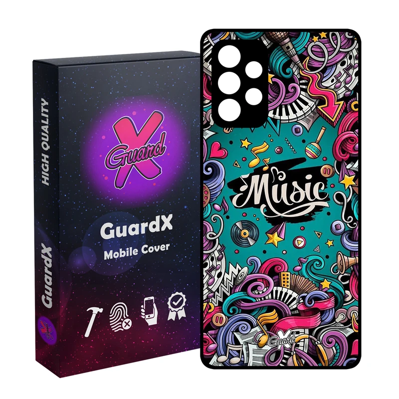 کاور گارد ایکس طرح Music مدل Glass10025 مناسب برای گوشی موبایل سامسونگ Galaxy A52