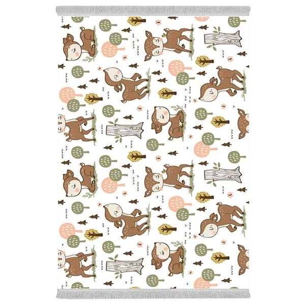 فرش پارچه‌ای دفه مدل فرشینه هازان مخمل طرح فانتزی کد 3270