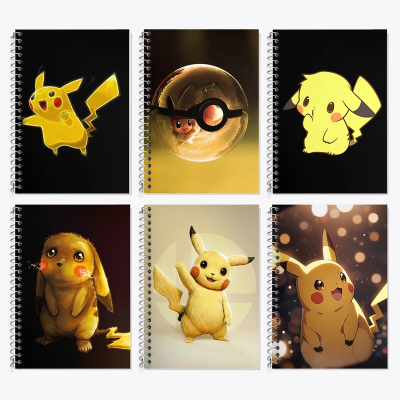 دفتر زبان 50 برگ خندالو مدل دو خط طرح انیمه پوکمون کد 683 مجموعه 6 عددی