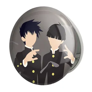 آینه جیبی خندالو طرح شییکو و ریتسو انیمه موب سایکو Mob Psycho 100 مدل تاشو کد 24452 