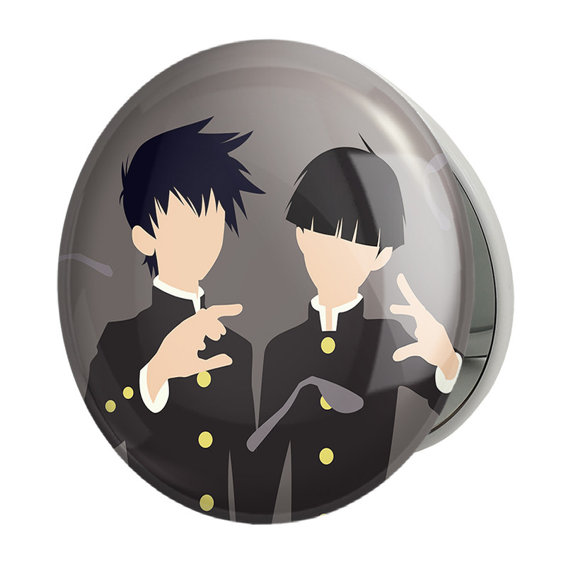 آینه جیبی خندالو طرح شییکو و ریتسو انیمه موب سایکو Mob Psycho 100 مدل تاشو کد 24452 