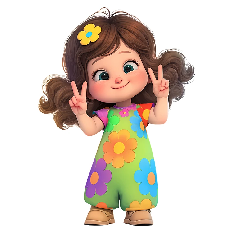 استیکر پارچه و لباس پاد آفرین مدل کارتونی کیوت دخترانه کد S3133