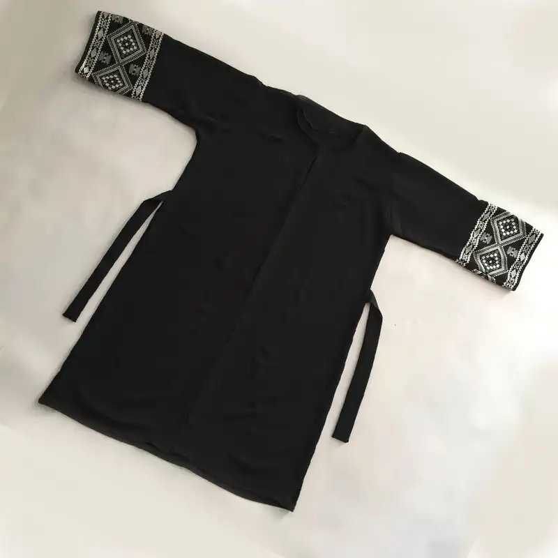 مانتو زنانه مدل نخی ابر و بادی نپالی کد tm-2706 رنگ مشکی