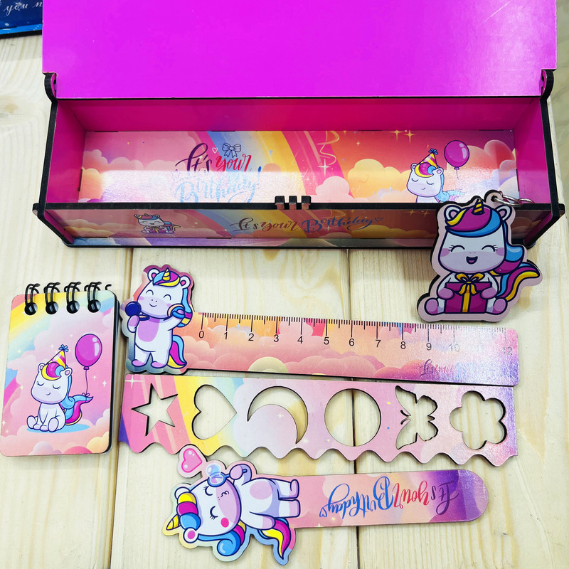 بسته لوازم تحریر مدل یونیکورن فانتزی مجموعه 6 عددی