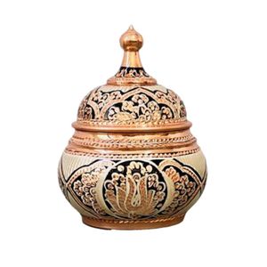 شکلات خوری مسی مدل گنبدی نقره کوب کد ZH361.2