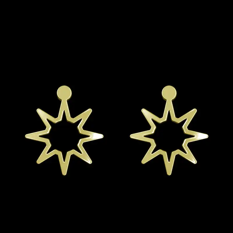 گوشواره طلا 18 عیار زنانه مدوپد مدل ستاره کد GA1-15477