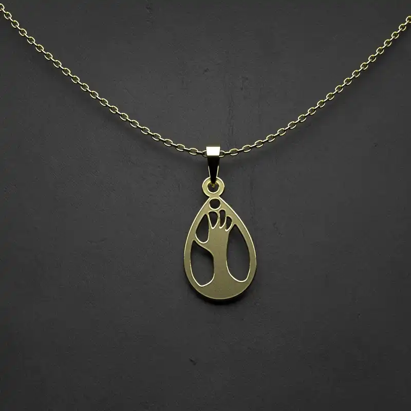 گردنبند طلا 18 عیار زنانه مدوپد مدل دست کد MM2-1-1037