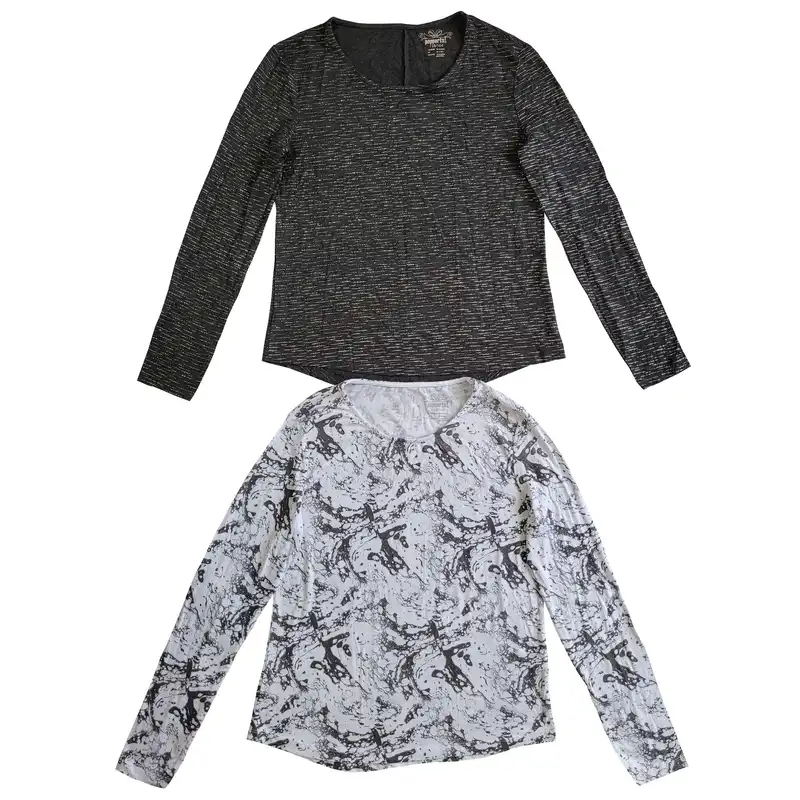 تی شرت آستین بلند دخترانه پیپرتس مدل s-4536 مجموعه دو عددی