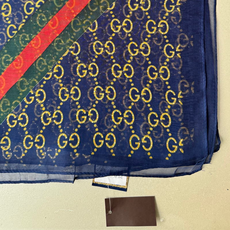 روسری زنانه مدل حریر ابرشیم زنجیری مجلسی کد 4