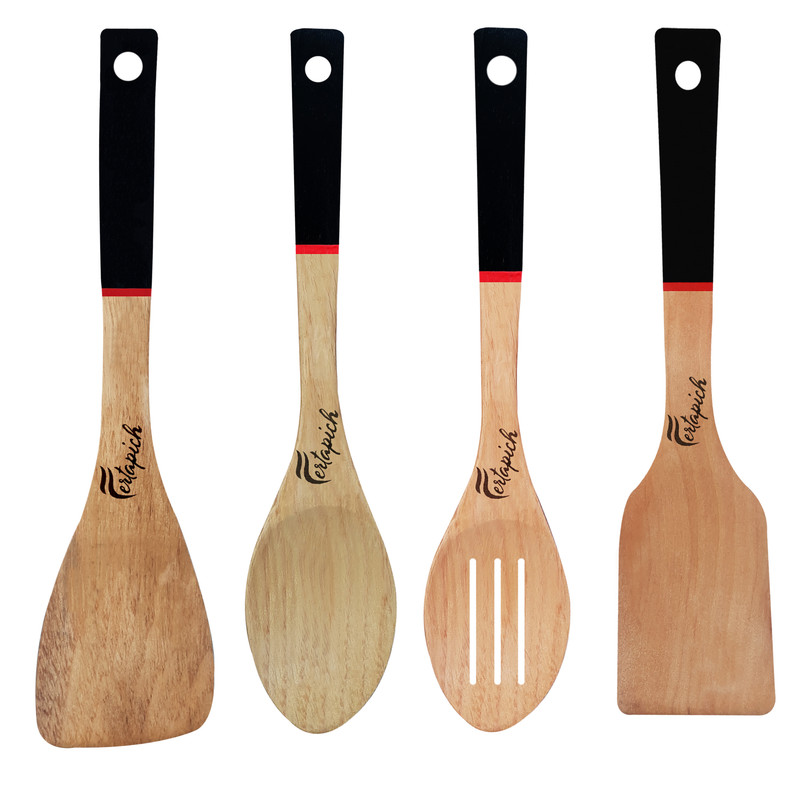 سرویس کفگیر و ملاقه 4 پارچه فرتاپیچ مدل چوبی کد 046 سرویس کفگیر و ملاقه 4 پارچه فرتاپیچ مدل چوبی کد 046