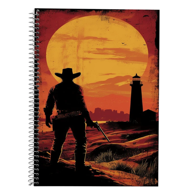 دفتر زبان 50 برگ مدوپد مدل دو خط طرح رد دد red dead کد DF13517