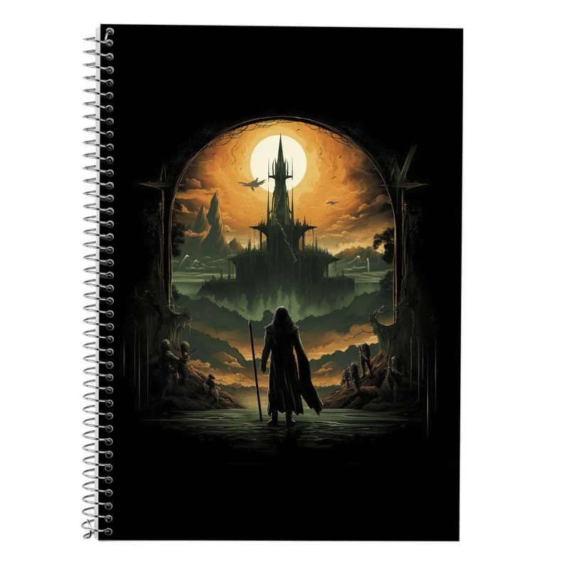 دفتر زبان 50 برگ مدوپد مدل دوخط طرح  ارباب حلقه ها The Lord of the Rings کد DF3062