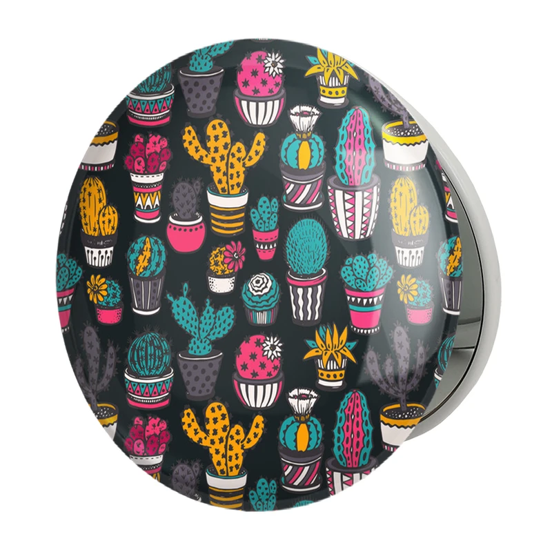 آینه جیبی خندالو طرح کاکتوس مدل تاشو کد 25492 