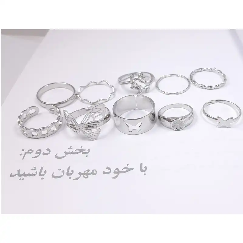 انگشتر زنانه مدل فانتزی کد Rns6 مجموعه 10 عددی