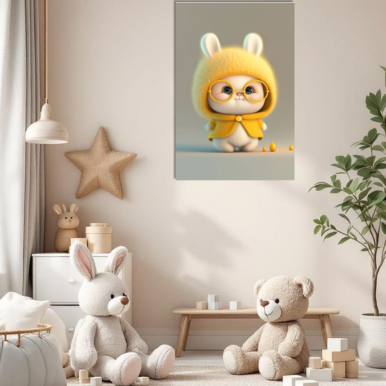 تابلو شاسی مدل خرگوش و شال گردن کد 2