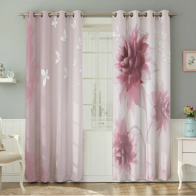 پرده نیروانا طرح  گل مدل هازان کد 8710 سایز 140×280 سانتی متر