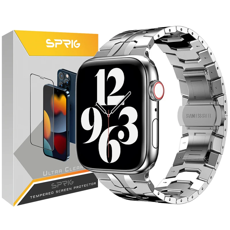 بند سیلیکونی اسپریگ مدل Iron man مناسب برای اپل واچ Series 7 Aluminum 45mm / Series 8 Aluminum 45mm