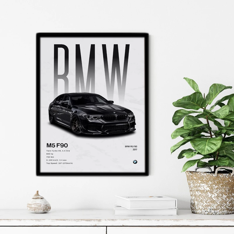 تابلو آتریسا طرح ماشین BMW مدل ATC123 فریم مشکی