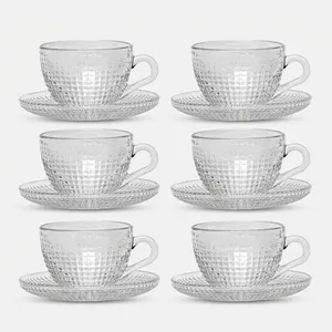 Kaveh Crystal Venice Cup And Saucer Pack Of 6