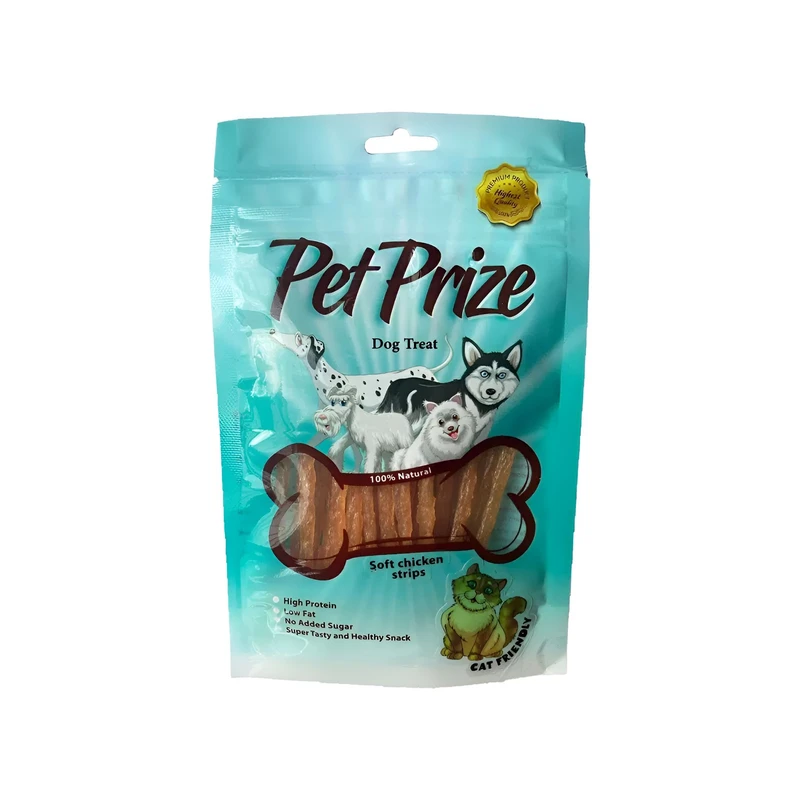 تشویقی سگ پت پرایز مدل soft chicken strips طعم مرغ وزن 50 گرم