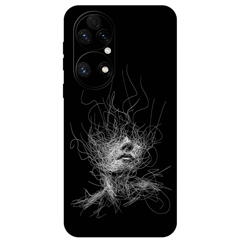 کاور مگافون طرح اسکچ صورت مدل 7423 مناسب برای گوشی موبایل هوآوی P50 / P50E