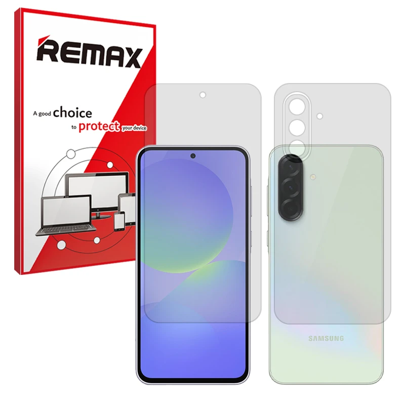 محافظ صفحه نمایش شفاف ریمکس مدل Resistant مناسب برای گوشی موبایل سامسونگ Galaxy A36 به همراه محافظ پشت گوشی