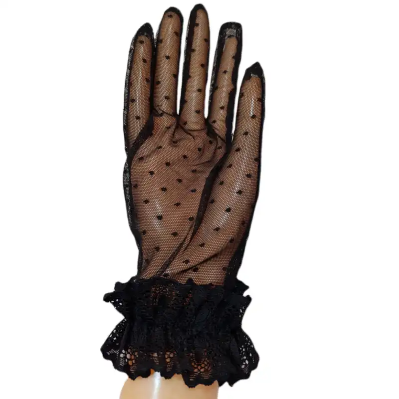 دستکش زنانه مدل خال خال ریز پرنسسیRokh 111