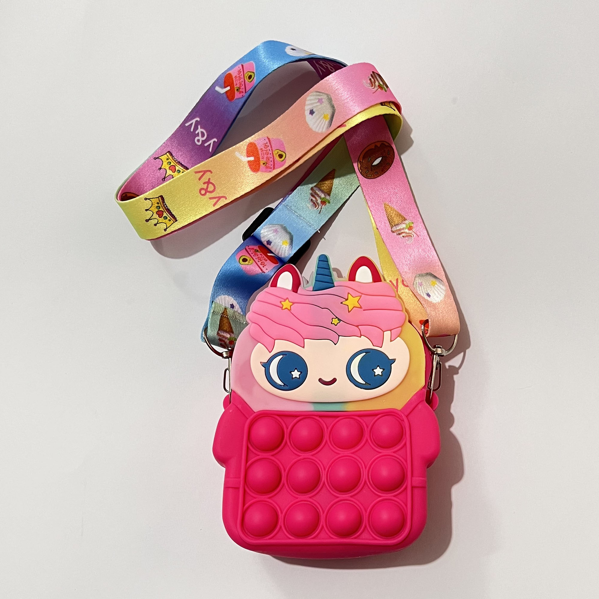 کیف رودوشی بچگانه مدل سیلیکونی پاپیت طرح یونیکورن چشم درشت کیوت کد UNI UNI