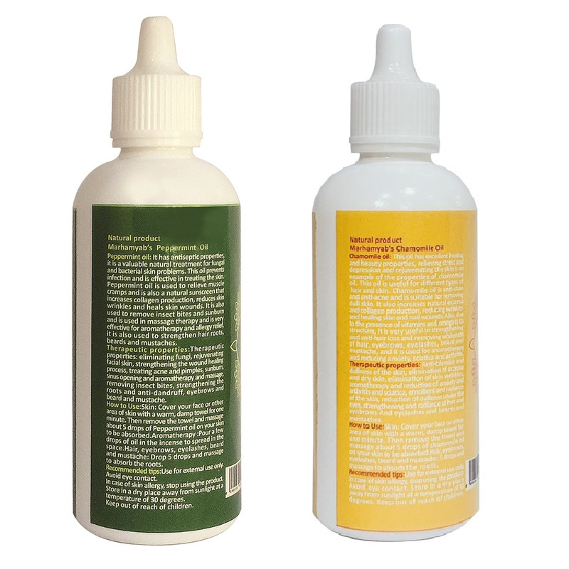 روغن تقویت کننده مو، مژه و ابرو مرهم یاب مدل نعنا فلفلی و گل بابونه حجم 80 میلی لیتر مجموعه 2 عددی