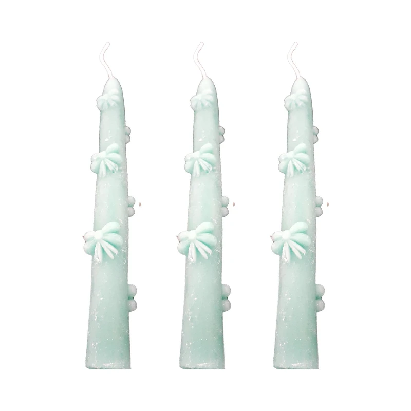 شمع قلمی مدل پاپیونی زمان اتمام ۳ ساعت بسته ۳ عددی