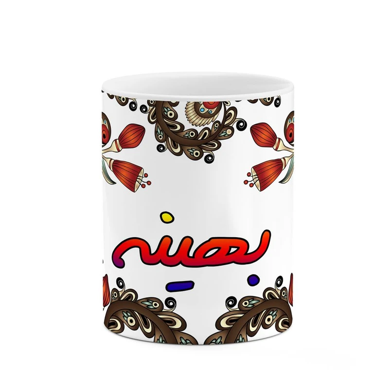 ماگ کاکتی مدل اسم بهینه طرح سنتی گل و بته کد mgh44266