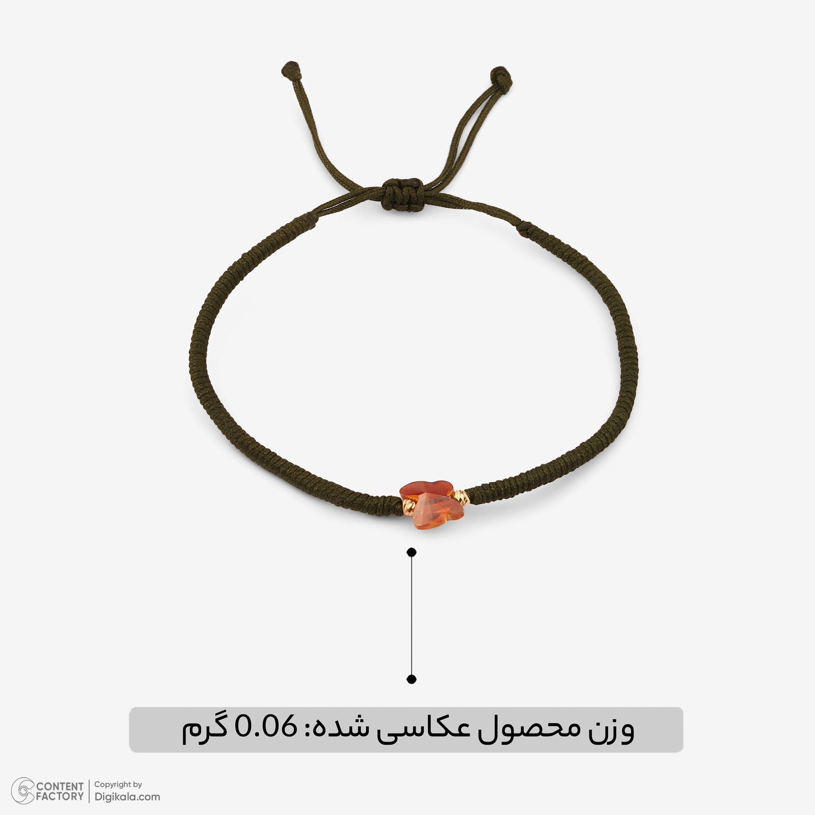 دستبند طلا 18 عیار زنانه با بند نخی روبی آرت گالری مدل 251193 -  - 2