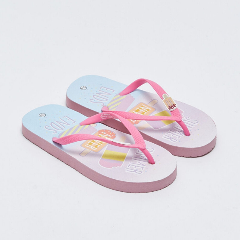 دمپایی لاانگشتی زنانه ال سی وایکیکی مدل بستنی پاستلی استپ دار