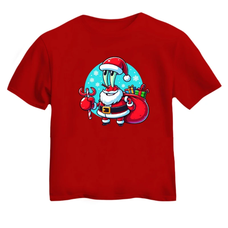 تی شرت آستین کوتاه بچگانه مدل آقای خرچنگ بابانوئل