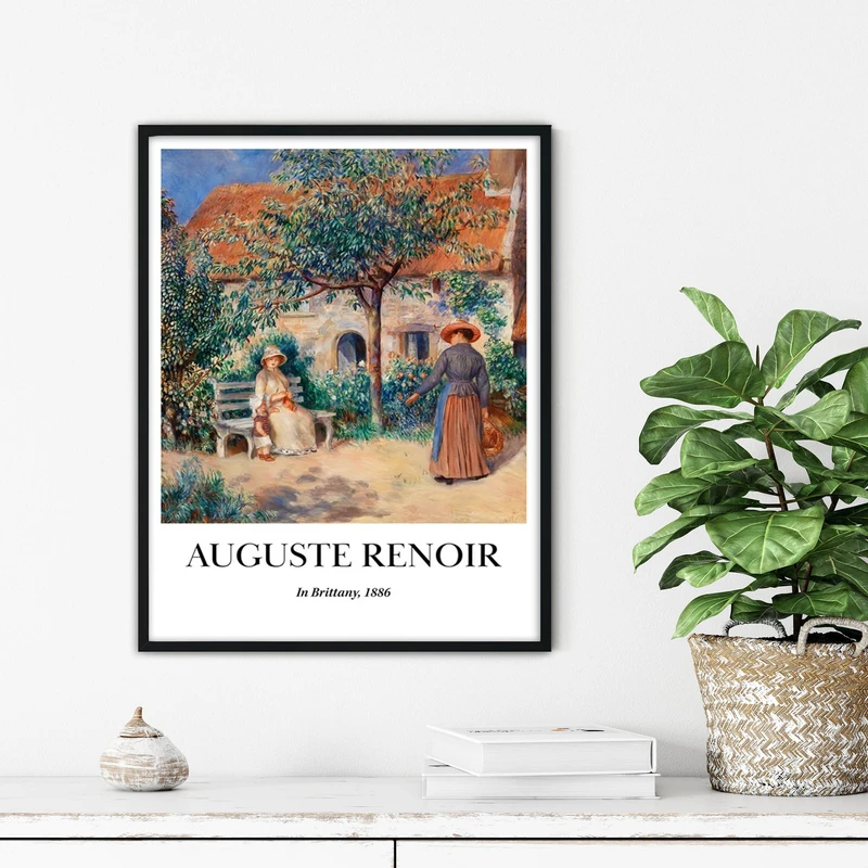 تابلو آتریسا طرح نقاشی کلاسیک مدرن مدل ATFHB82 فریم مشکی 