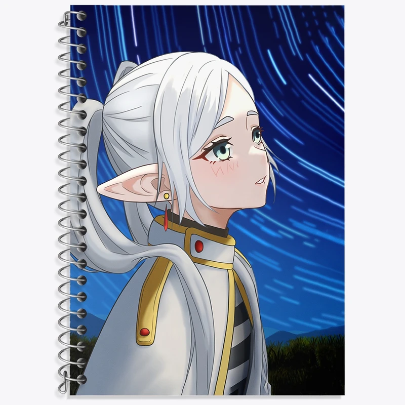 دفتر زبان 50 برگ خندالو مدل دو خط طرح انیمه فریرن (Frieren) کد 33907