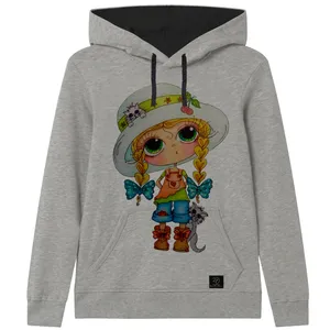 هودی دخترانه 27 مدل دختر کوچولو کد V85 رنگ طوسی