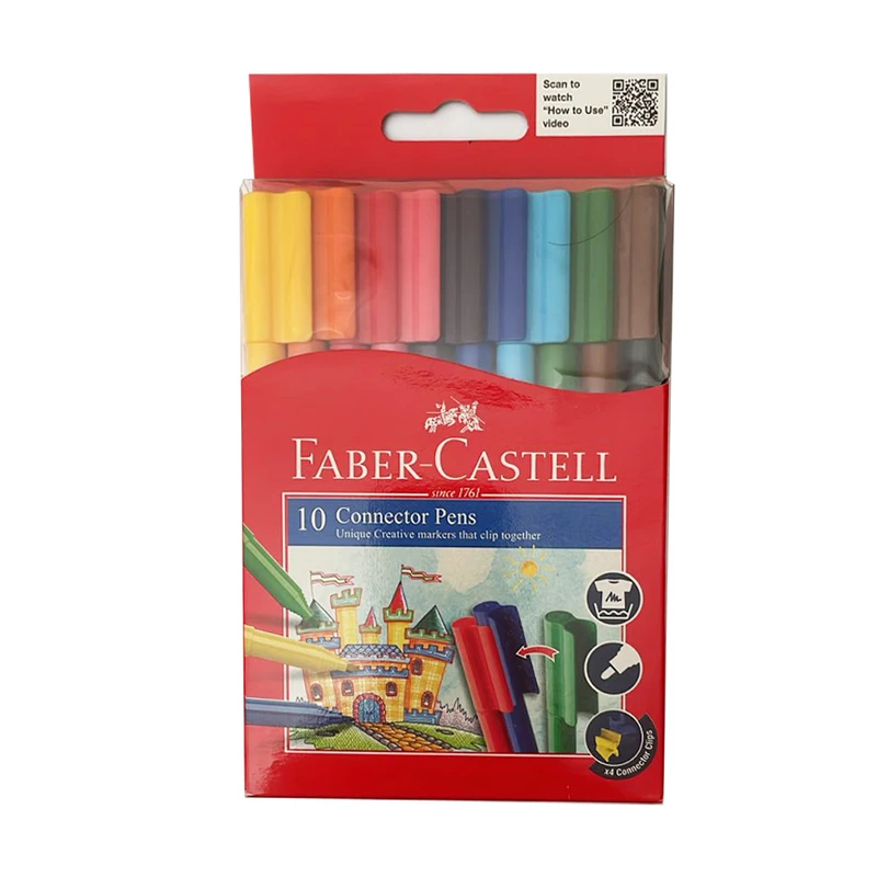 ماژیک رنگ آمیزی 10 رنگ فابر کاستل مدل پازلی