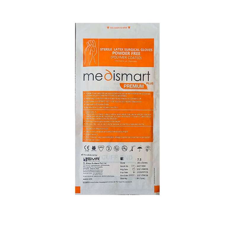 دستکش جراحی لاتکس مدی اسمارت مدل 04 سایز 8 بسته 2 عددی