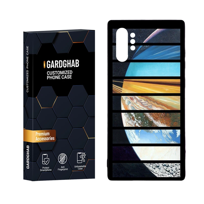 کاور گارد قاب مدل دور ژله ای پشت گلس کهکشان مناسب برای گوشی موبایل سامسونگ Galaxy Note 10 Plus